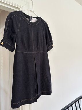 CAROLINA HERRERA | Denim Puff-Sleeve Dress